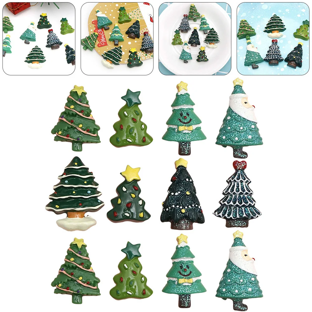 

20Pcs Resin Christmas Tree DIY Decor Creative Xmas Ornament Resin Xmas Accessory Christmas Party Decoration DIY Adornment
