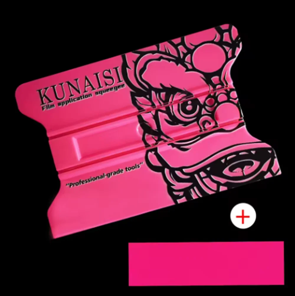 KUNAISI Lion Pattern Car Vinyl Wrap Squeegee Pink Felt Anti-scratch Auto Body Vinyl Film Wrapping Hand Scraper