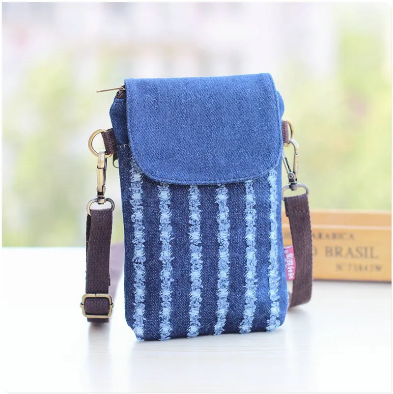 2022 Denim Hole Diagonal HandBag Women Men Travel Mobile Phone Bag Crossbody Fashion Messenger Coin Purse 18*13*2 cm