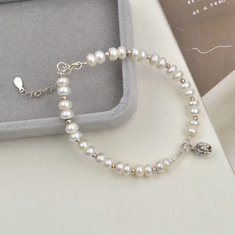 

Natural Freshwater Light Luxury Niche Exquisite Women'S Fragmented Silver Pearl Bracelet
