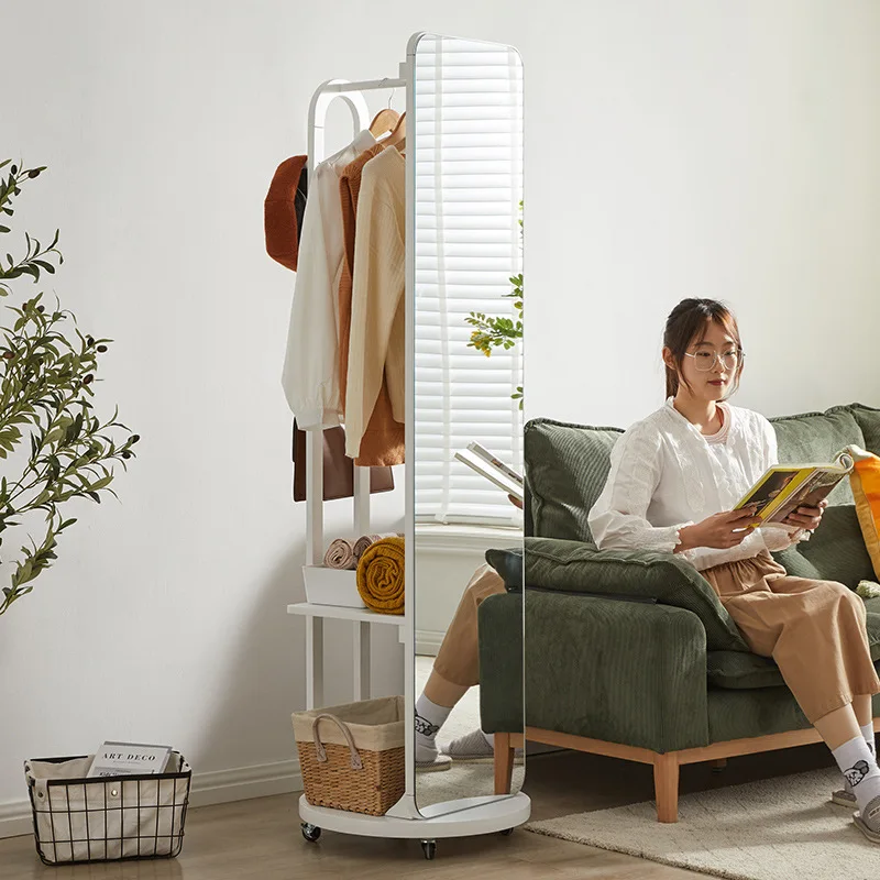 Rotating dressing fitting mirror Household floor-to-ceiling full-body mirror