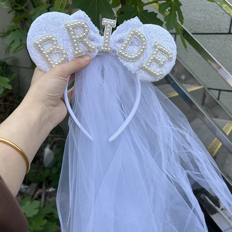 Bride crown Headband tiara veil Bachelorette hen do Party Bridal Shower destination wedding honeymoon Decoration future Mrs Gift