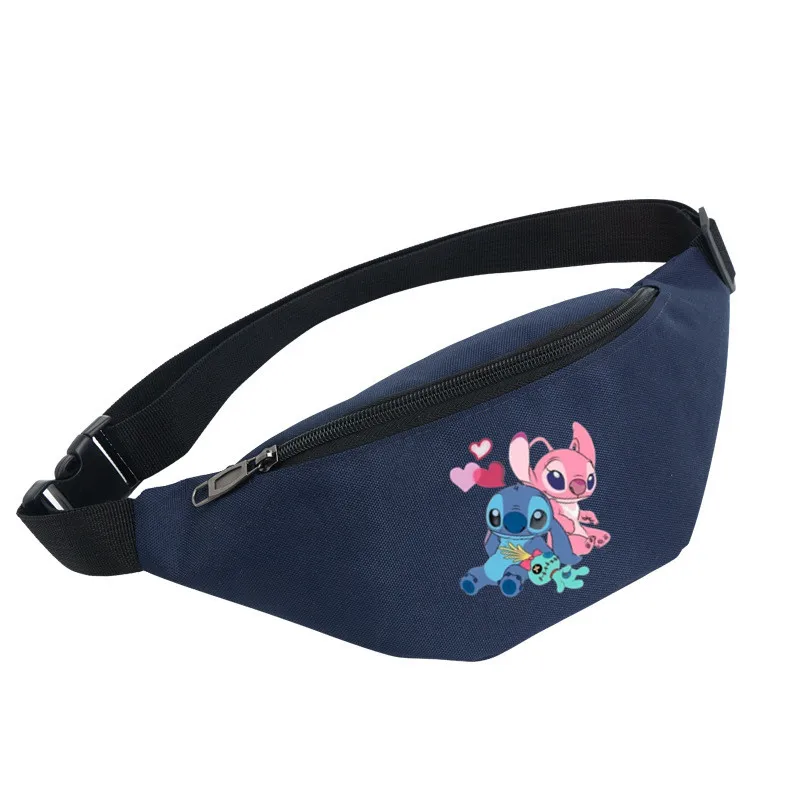 Disney Spiderman Stitch Waist Bag Girl Cartoon Fanny Pack Women Man Zipper Sport Chest Bag Multifunction Crossbody Bag Gifts