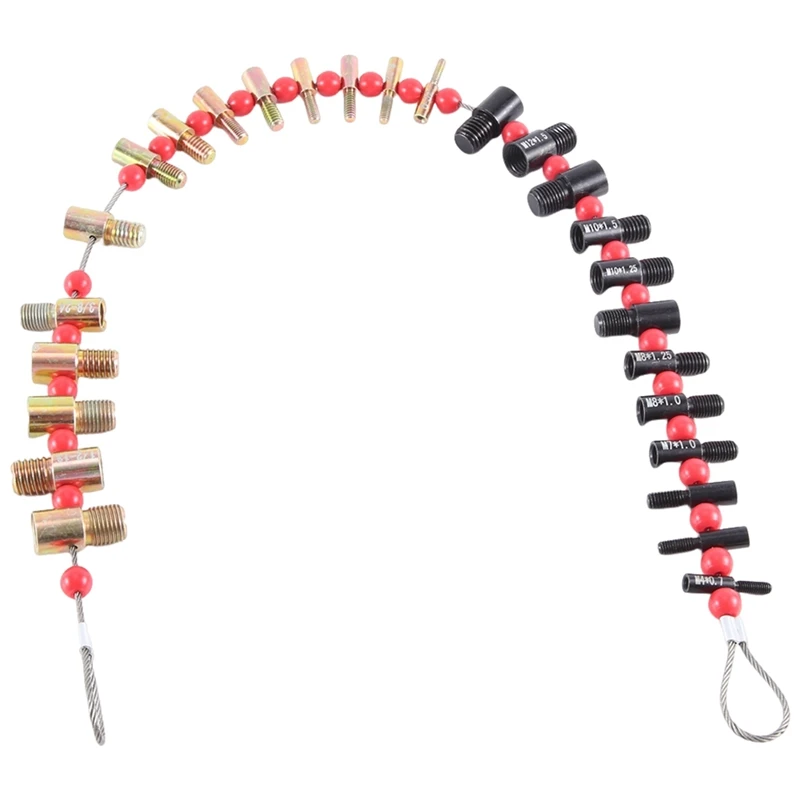 مجموعة مدقق الجوز والترباس ، مدقق حجم الخيط القابل للفصل ، فولاذ كربوني ، مقاييس مترية 14 "12" ، 26 مجموعة