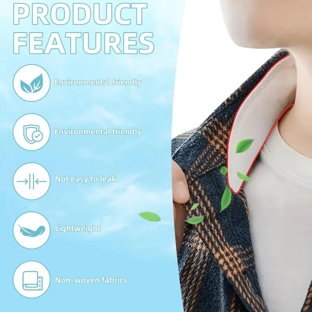 10-100 Pieces Collar Protector Sweat Pads Invisible Disposable Self-Adhesive Neck Liner Pads for Shirts for Stay Dry Collars