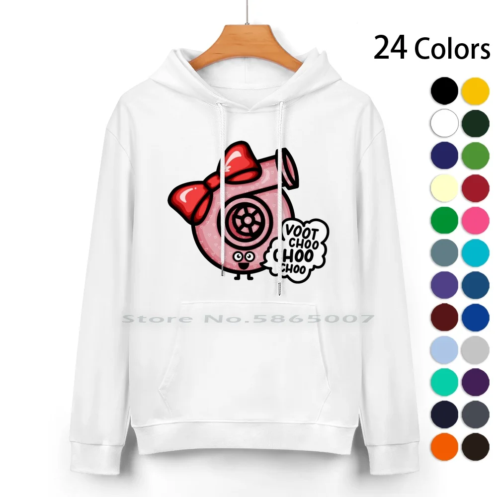 What Does The Cutest ( Heart ) Turbo Say-Red Bow Pure Cotton Hoodie Sweater 24 Colors Boosted Turbocharged Force Fed Forced