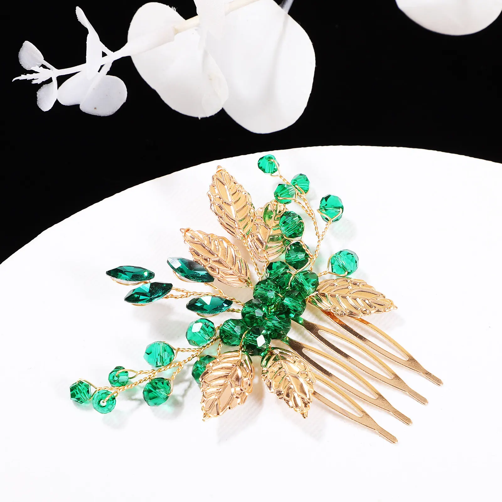 

2Pcs Elegant Hair Comb for Women Bridal Rhinestone Decorated Alloy Comb Clip Perfect for Wedding Party Beach Anniversary