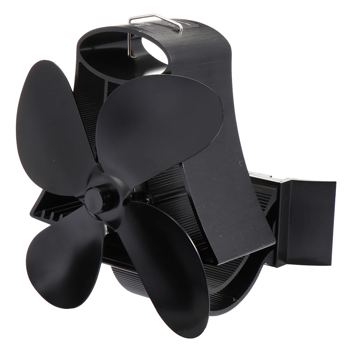

1pc Heat Powered Thermal Energy 60-350℃ Black Fireplace Stove Aluminum Alloy Stove Fan Fan Quiet Indoor Use