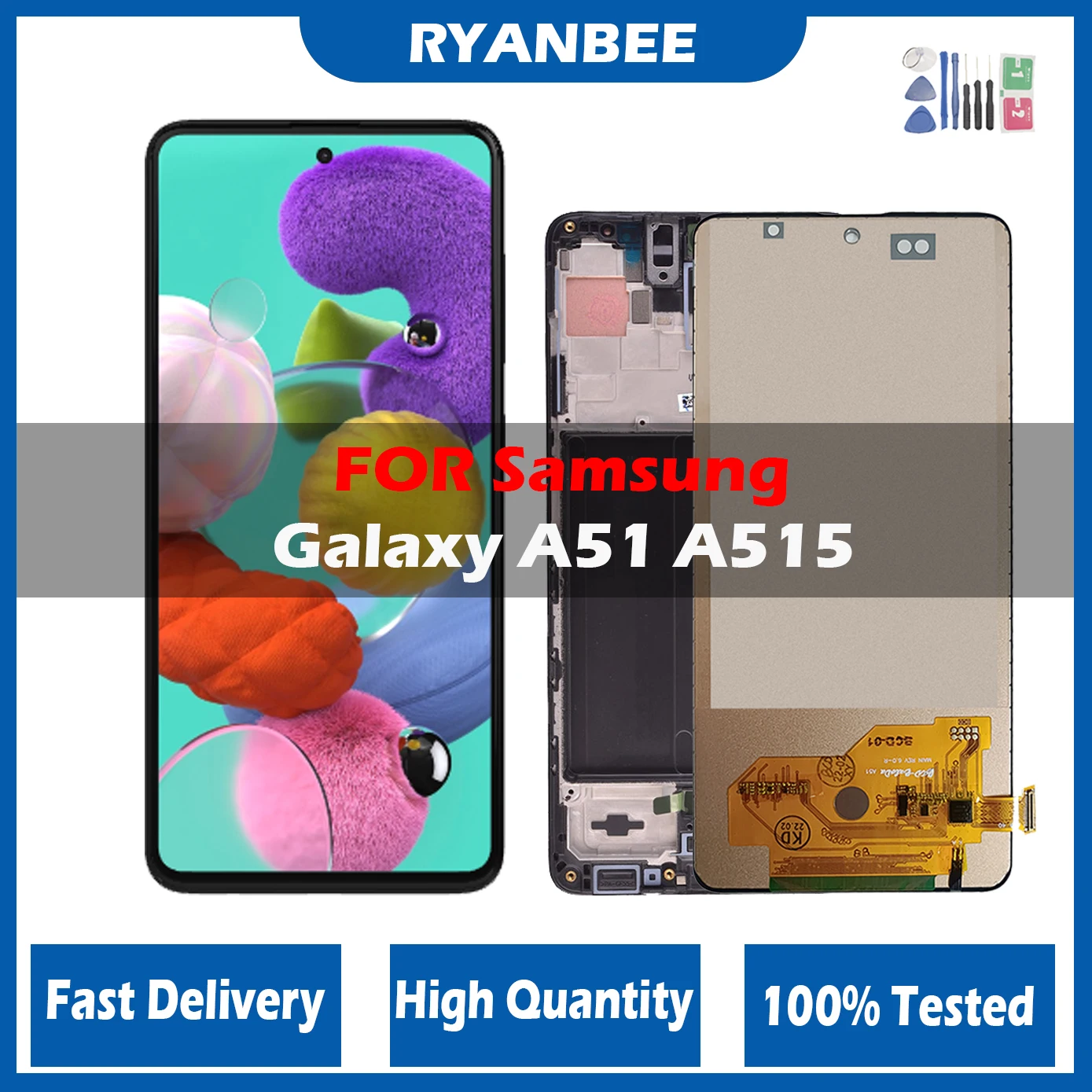 

Amoled LCD Display For Samsung Galaxy A51 A515 A515F Lcd Display Touch Screen Digitizer Replacement With Fingerprint