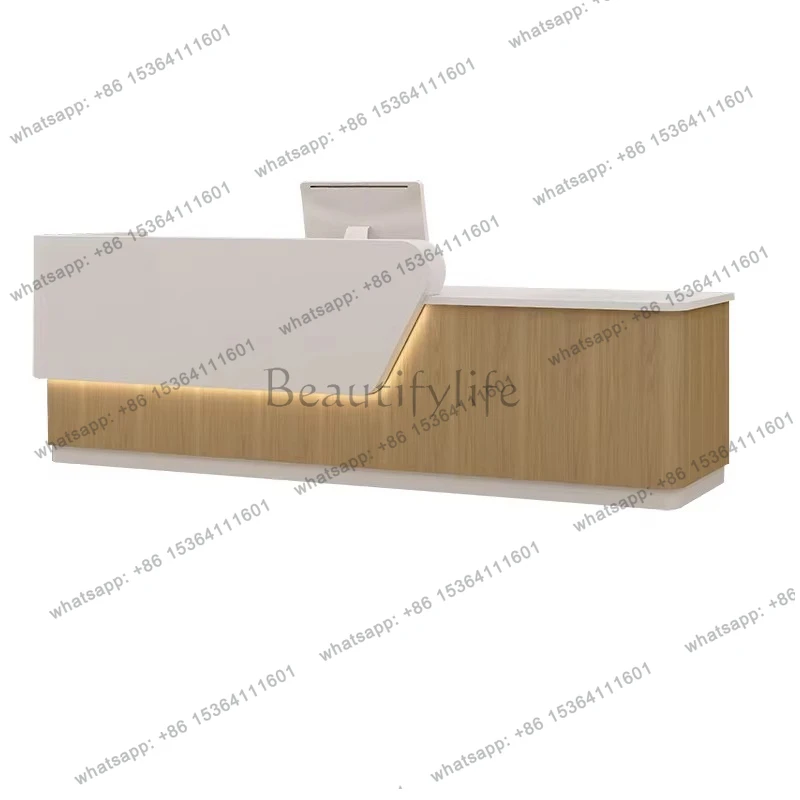 Reception simple modern paint office front desk beauty salon checkout page customization