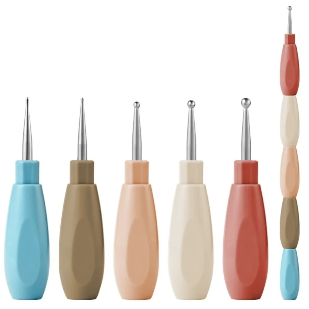 5Pcs Interlockable Nail Dotting Pen Colorful Stainless Steel Tip Nail Art Pen Set DIY Multicolor Handle Rhinestone Picker Tool