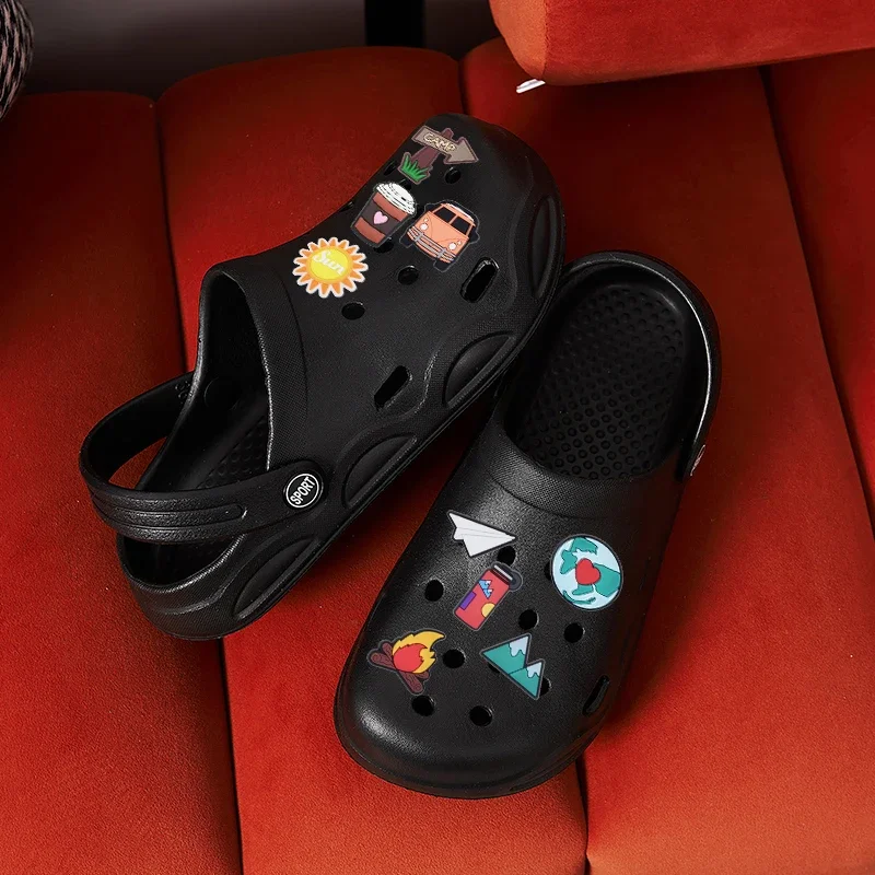 

Flip Flops With Camping Charms Woman Slippers Sandals Women Designer Shoes White Black Clogs Beach Comfortable Platform Mules
