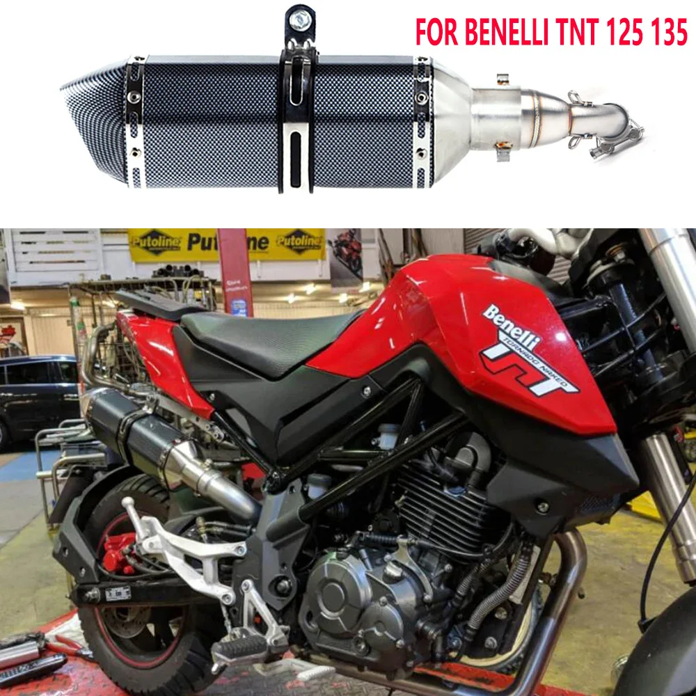

Motorcycle Exhaust Pipe Fit Benelli TNT125 TNT135 Stainless Steel Muffler