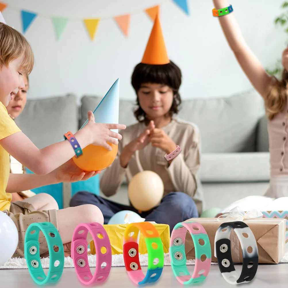 8Pcs Colorful Silicone Bracelets Multi-Function Wristbands for Birthday Celebrations Baby Showers Bracelet Band