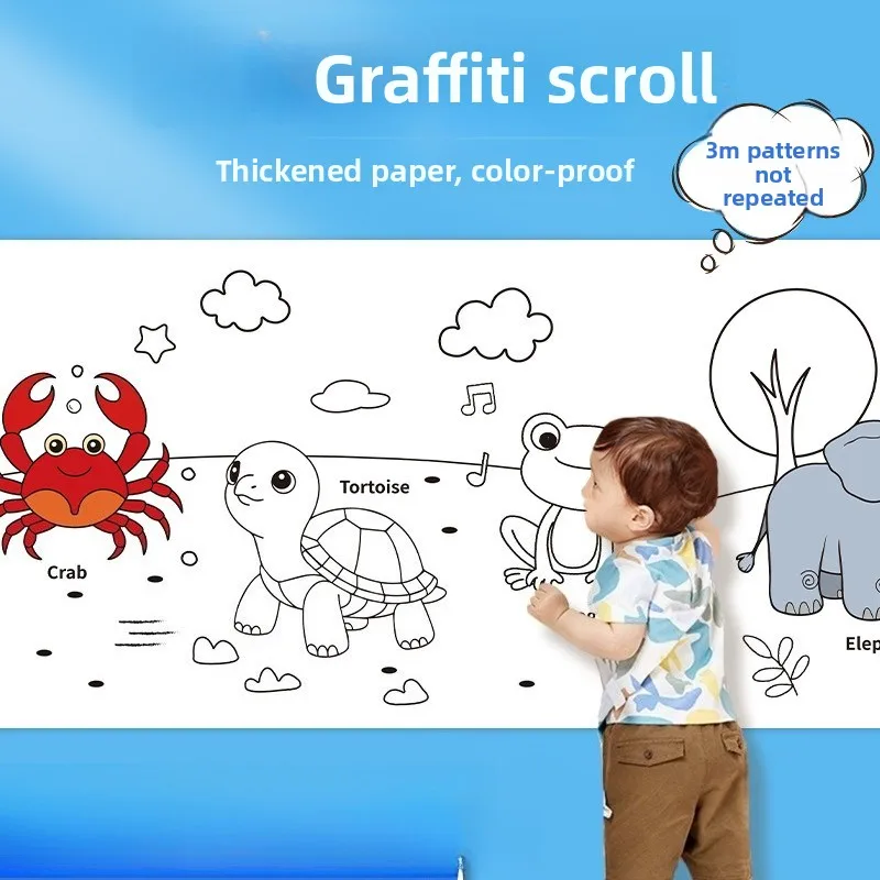 

30cm * 300cm Graffiti Scroll Painting Paper Coloring Giant Coloring Painting Paper Multiple Painting Themes To Choose From