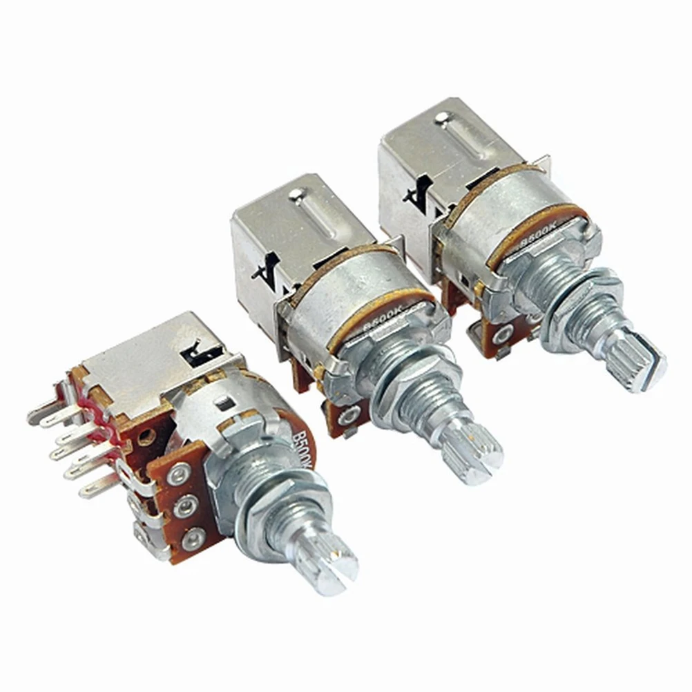 

3pcs B500K Push Pull Guitar Control Pot Durable Lightweight Coil Splitting High Pass Filter Guitar Potentiometer For Coil