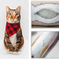 Portrait pet cat dog picture custom pillow for Christmas, Thanksgiving, pet commemoration, various animal plush pillows 4