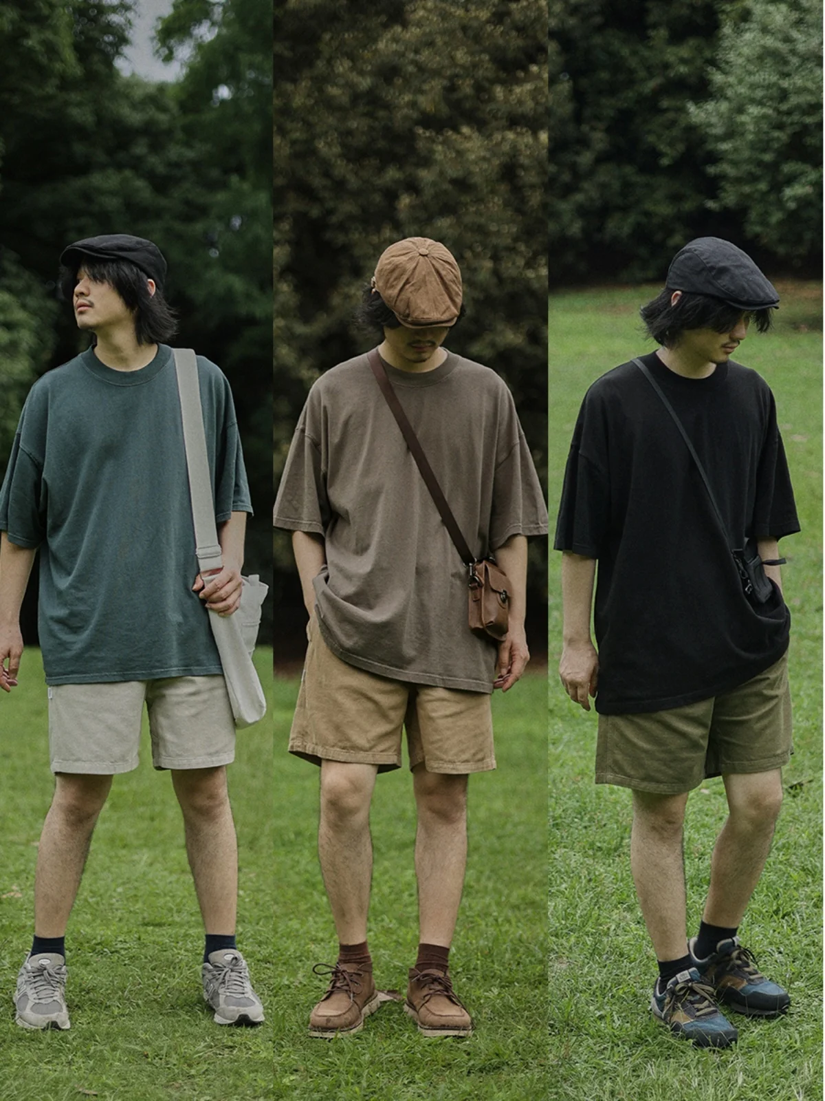

Youth Crisis 300g Heavyweight Retro Washed Short Sleeve T-Shirt Unisex Japanese Style Casual Loose round Neck Pure Cotton Sho...