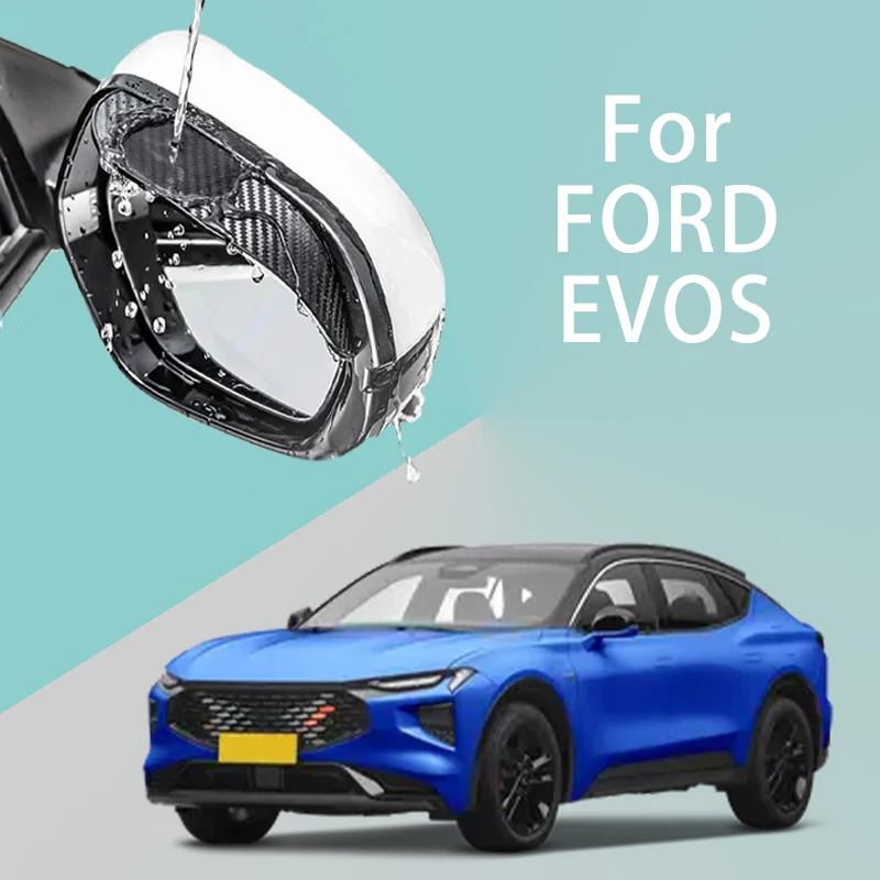 

For FORD EVOS car rearview mirror rain brow thickened carbon fiber texture rearview mirror rain brow