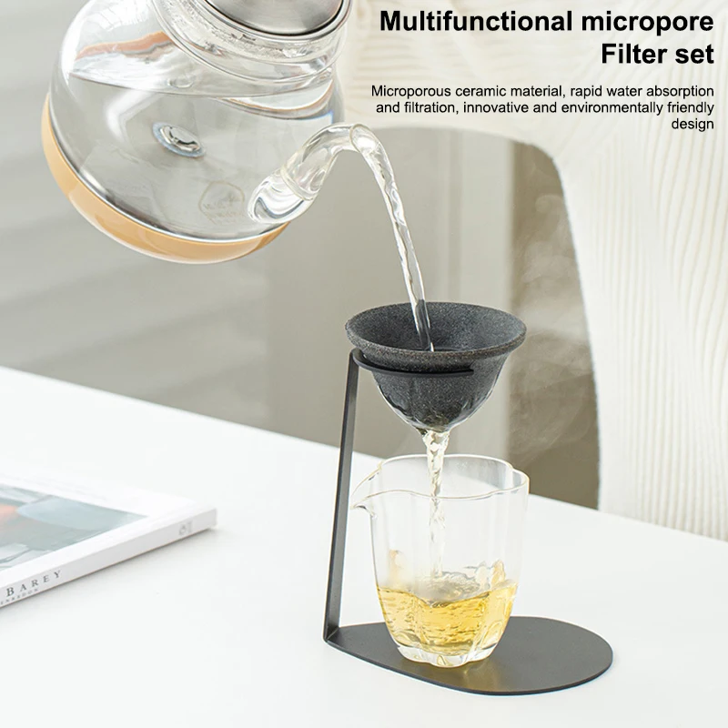 Ceramic Stone Material One-piece Baked Non-porous Tea Strainer - Loose Tea Straining Stepper - Coffee Precision Filter·
