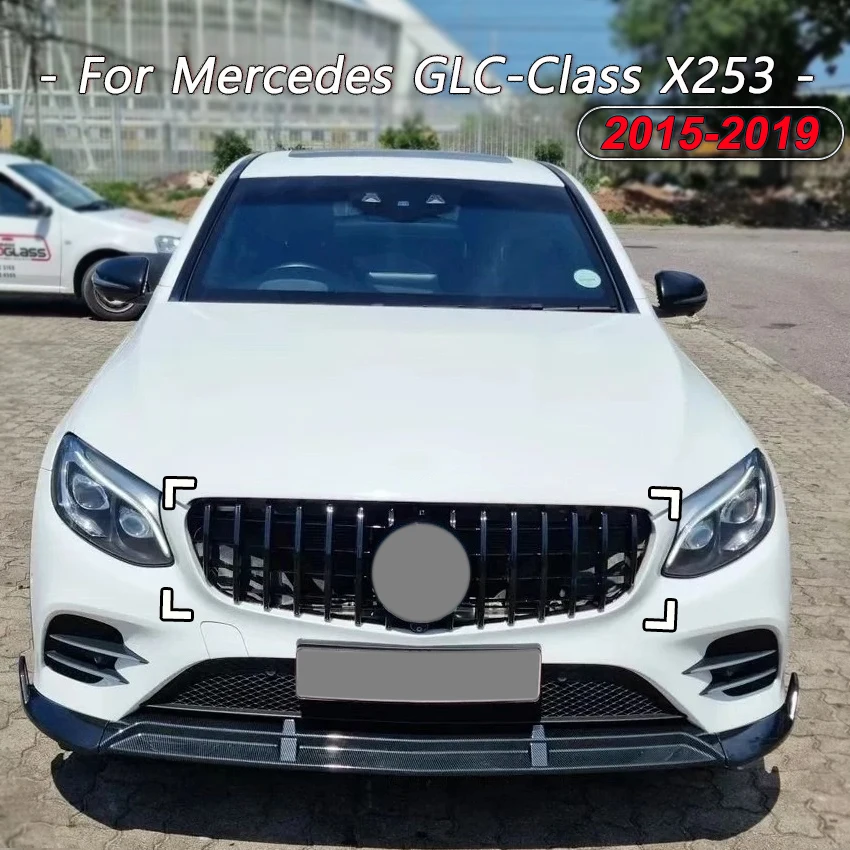 For Mercedes GLC-Class X253 GLC250 GLC300 GLC350e GLC43 AMG 2015-2019 GT Style Front Hood Grille Racing Grill Body Kits Tuning