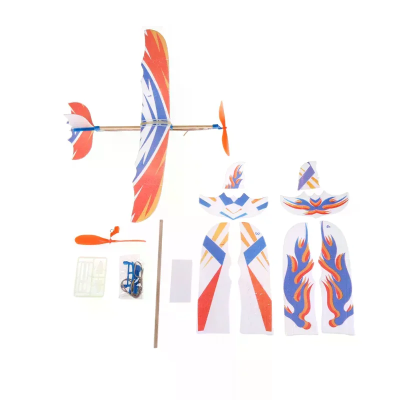 /Cna/Plastic Foam Elastic Rubber Powered Flying Plane Kit Aircraft Model DIY