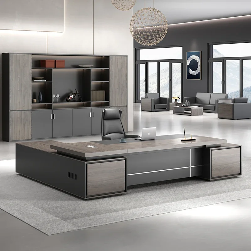 مكتب بتصميم بسيط وحديث، تخزين عتيق، خزائن مكاتب فاخرة وخفيفة عالية الجودة، أثاث تنفيذي Mesa De Escritorio #2
