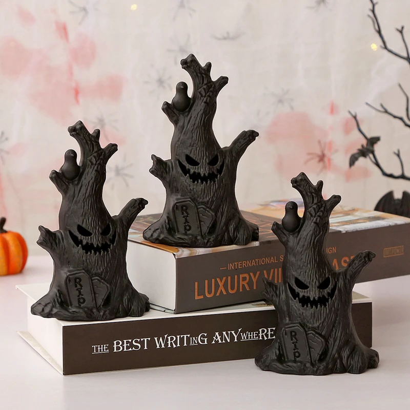 Halloween Led Glow Ghost Tree Light Home Decoration Spider Pumpkin Candle Lamp Haunted House Horror Props Halloween Party Supply