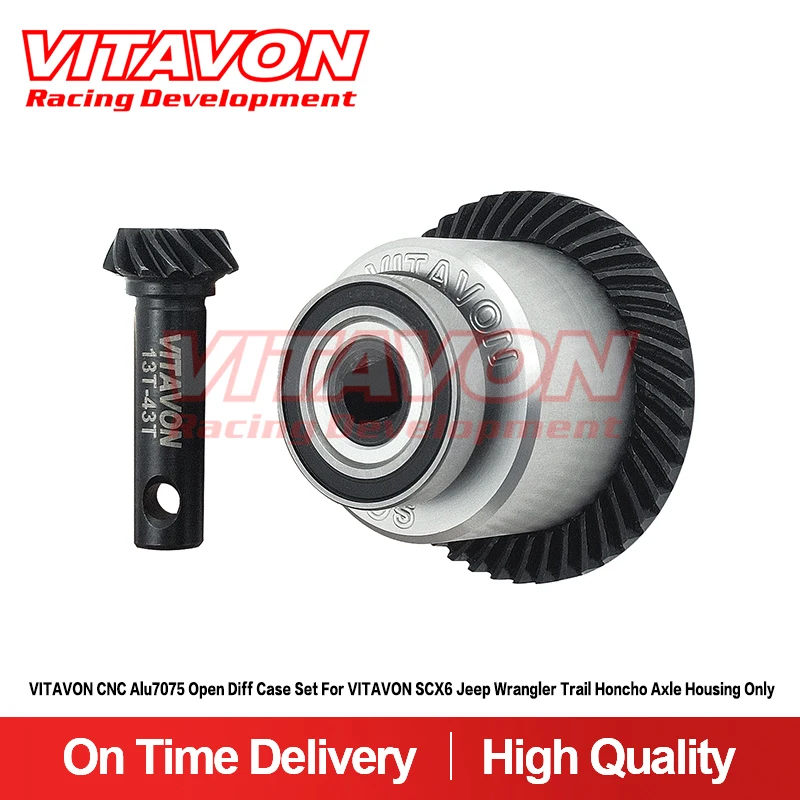 VITAVON CNC Alu7075 Open Diff Case Set For VITAVON SCX6 Jeep Wrangler Trail Honcho Axle Housing Only