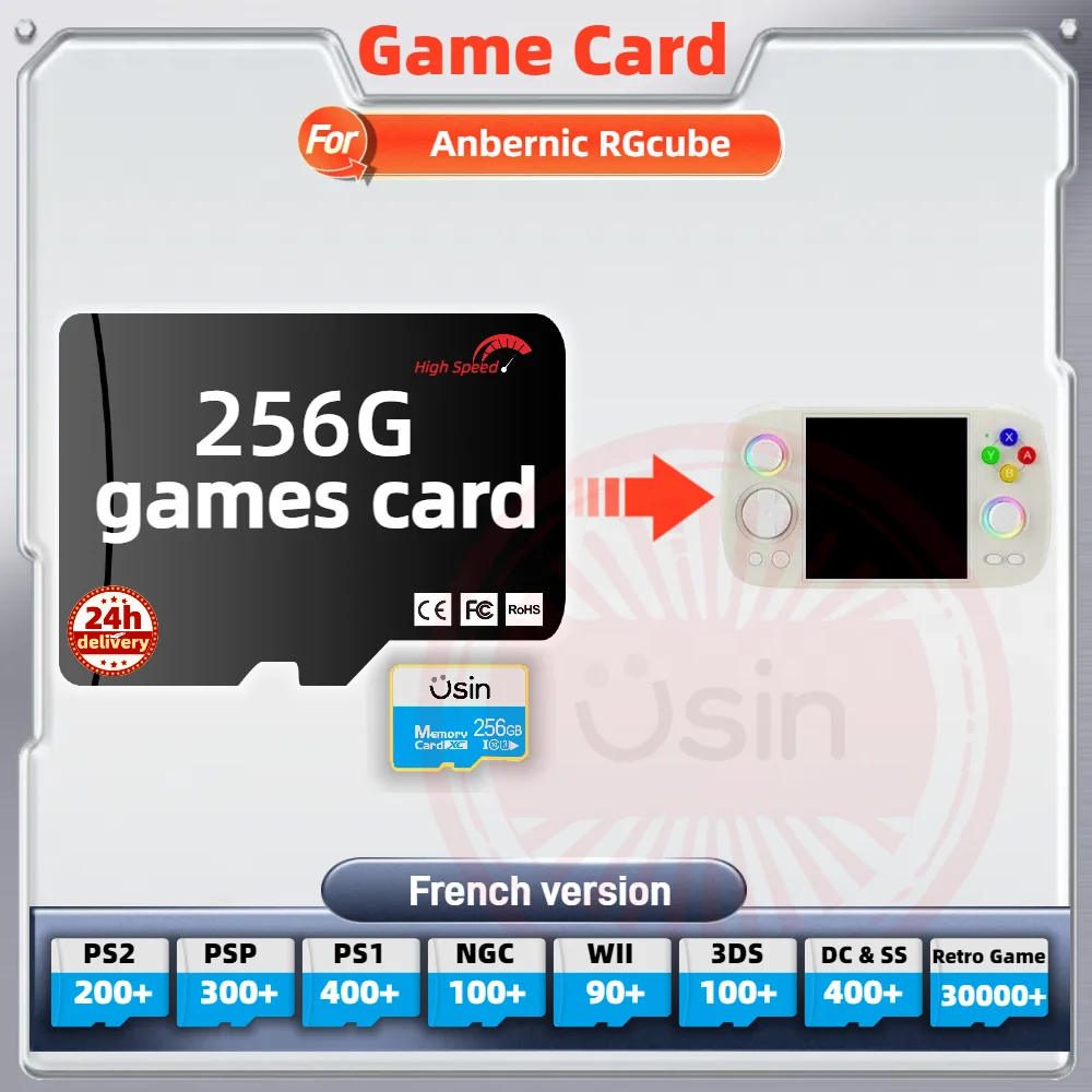 Memory Game Card For Anbernic RGcube RG556 French version Retro PS2 PSP Games Android Gaming portable Console SD TF H-SPEED 256G