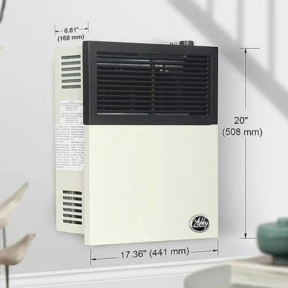 다이렉트 벤트 프로판 벽 히터, 11,000 BTU 안전 파일럿 스테인리스 스틸 버너 키트, 빠른 가열, 무소음 작동 컴팩트 공간