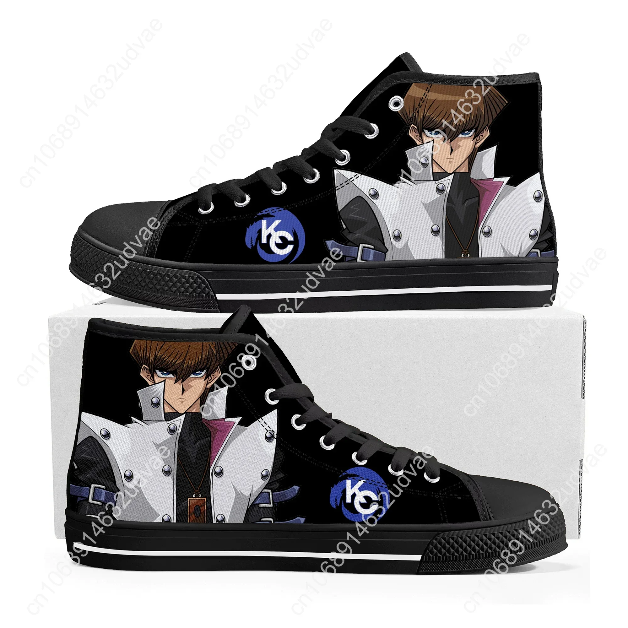 Yu-Gi-Oh Seto Kaiba Blue Eyes White Dragon High Top Sneakers Mens Womens Teenager Canvas Sneaker Casual Couple Shoes Custom Shoe