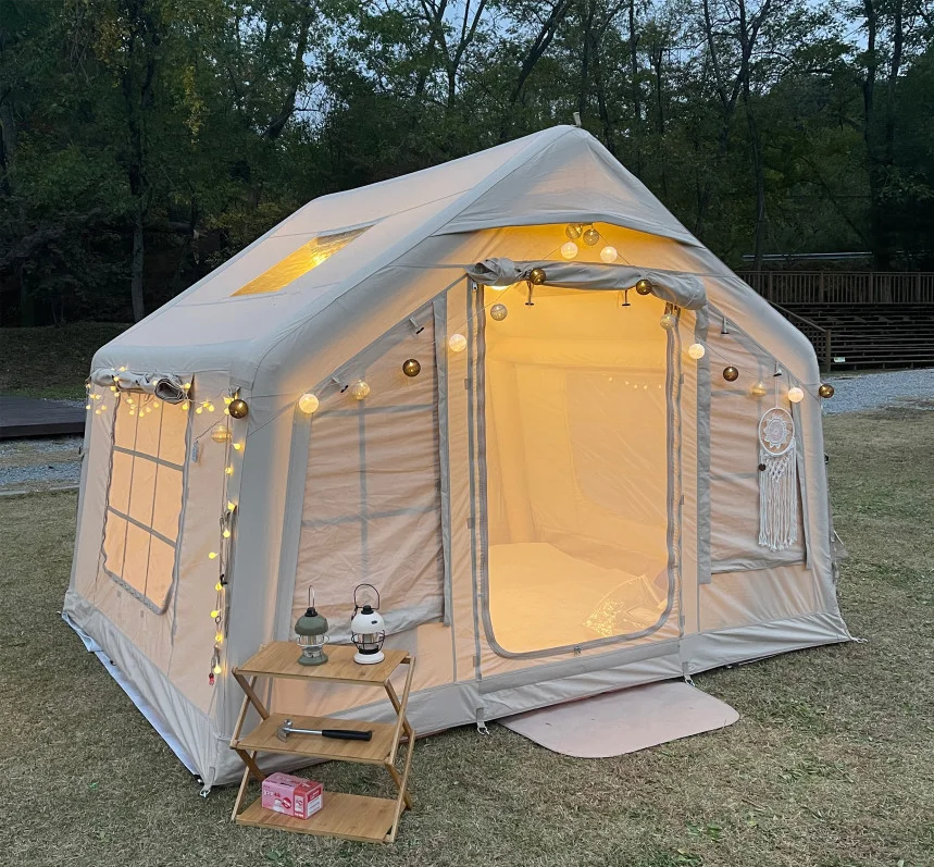 Air Dome Camping Cabin Inflatable Tent With Chimney