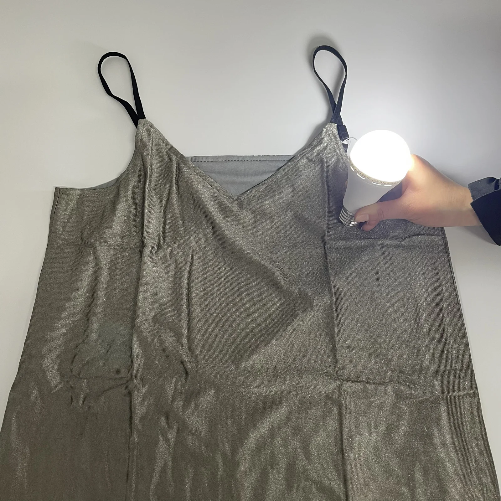 Luxury 100% Silver Fiber Underwear EMF RF Shielding Faraday Fabric Slip Dress Anti-radiation Stretchy Maternity Clothes