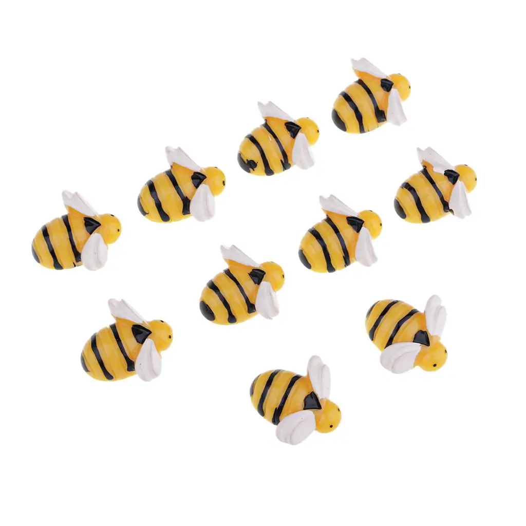 10pcs Resin Flatback Embellishment Bee Shape for DIY Clothing Bag Decoration