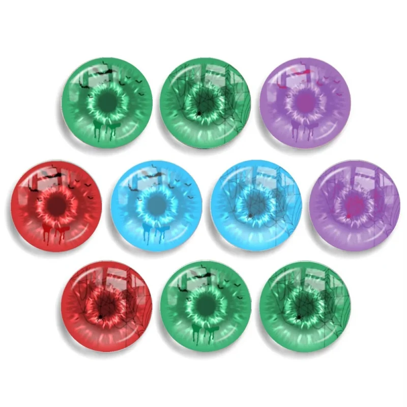 10pcs 12 -30mm Mixed Doll Eyes Round Dragon Eyes In Pairs Pattern Glass Flatback Photo Cabochons Base Accessories 6