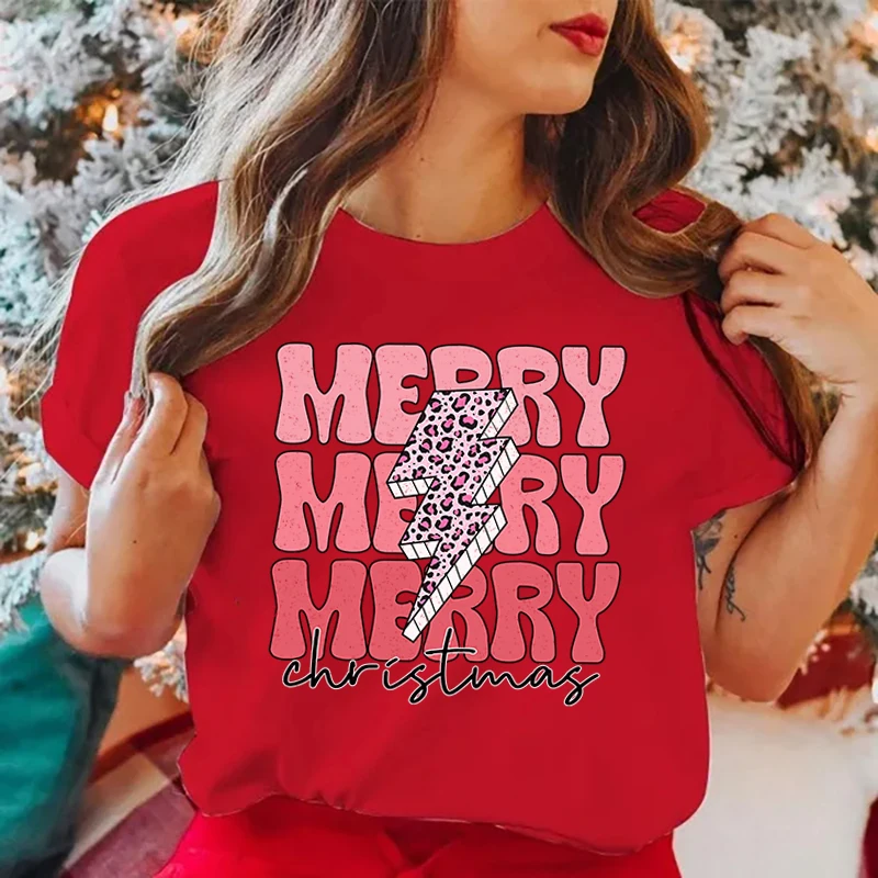 

Hot Sales Merry Christmas T Shirts Women Men Summer Cool Short Sleeves Personality Harajuku T-Shirt
