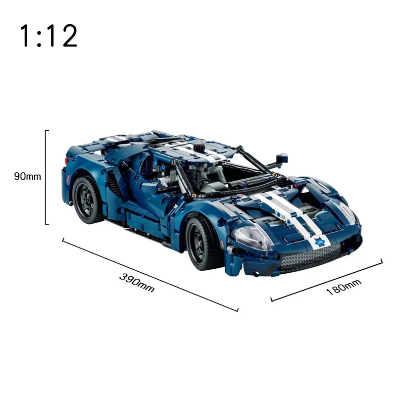 1466pcs Ford GT Sports Car Building Blocks Model Racing Vehicle Assemble Bricks Toys for Kids Adult Gift Compatible 42154