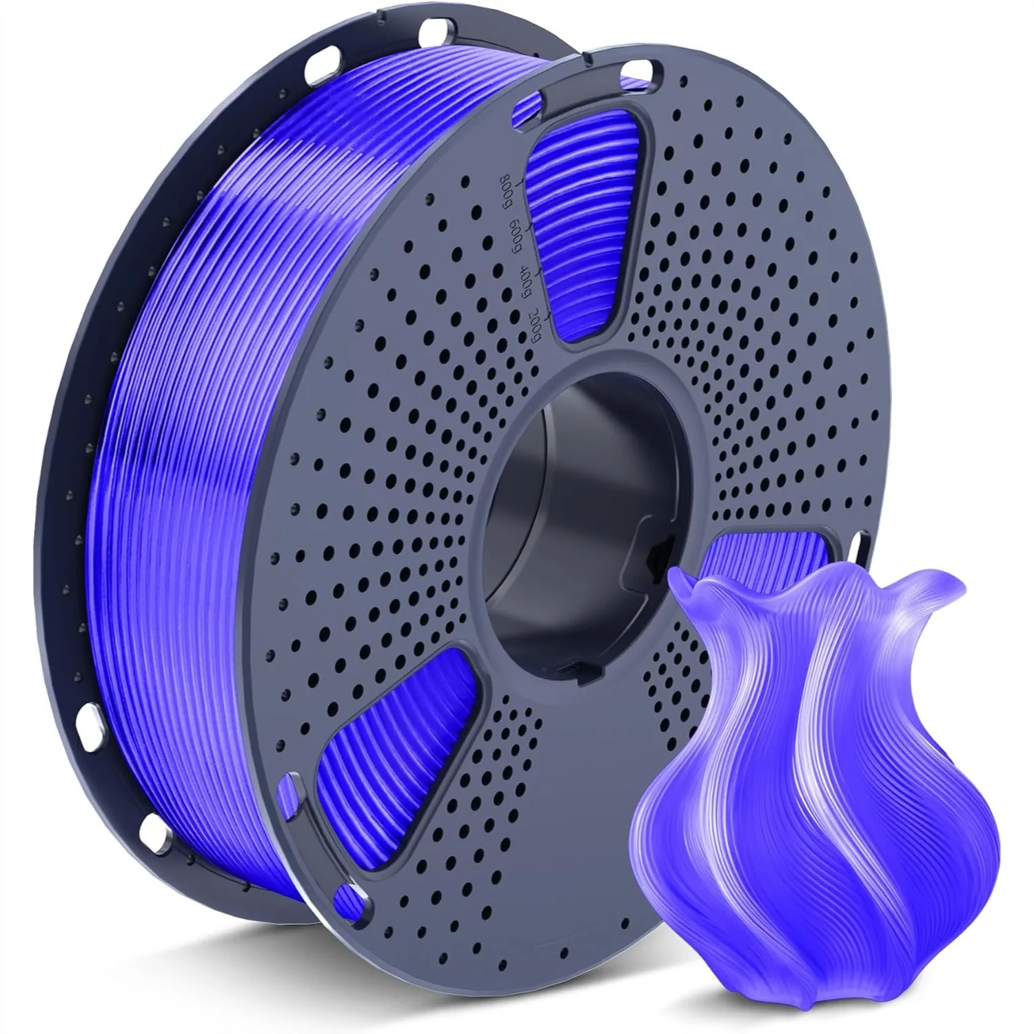 

PETG 3D Printer Filament 1.75mm, Less Stringing, Strong Layer Adhesion, High Toughness, 1kg Spool, Transparent Purple