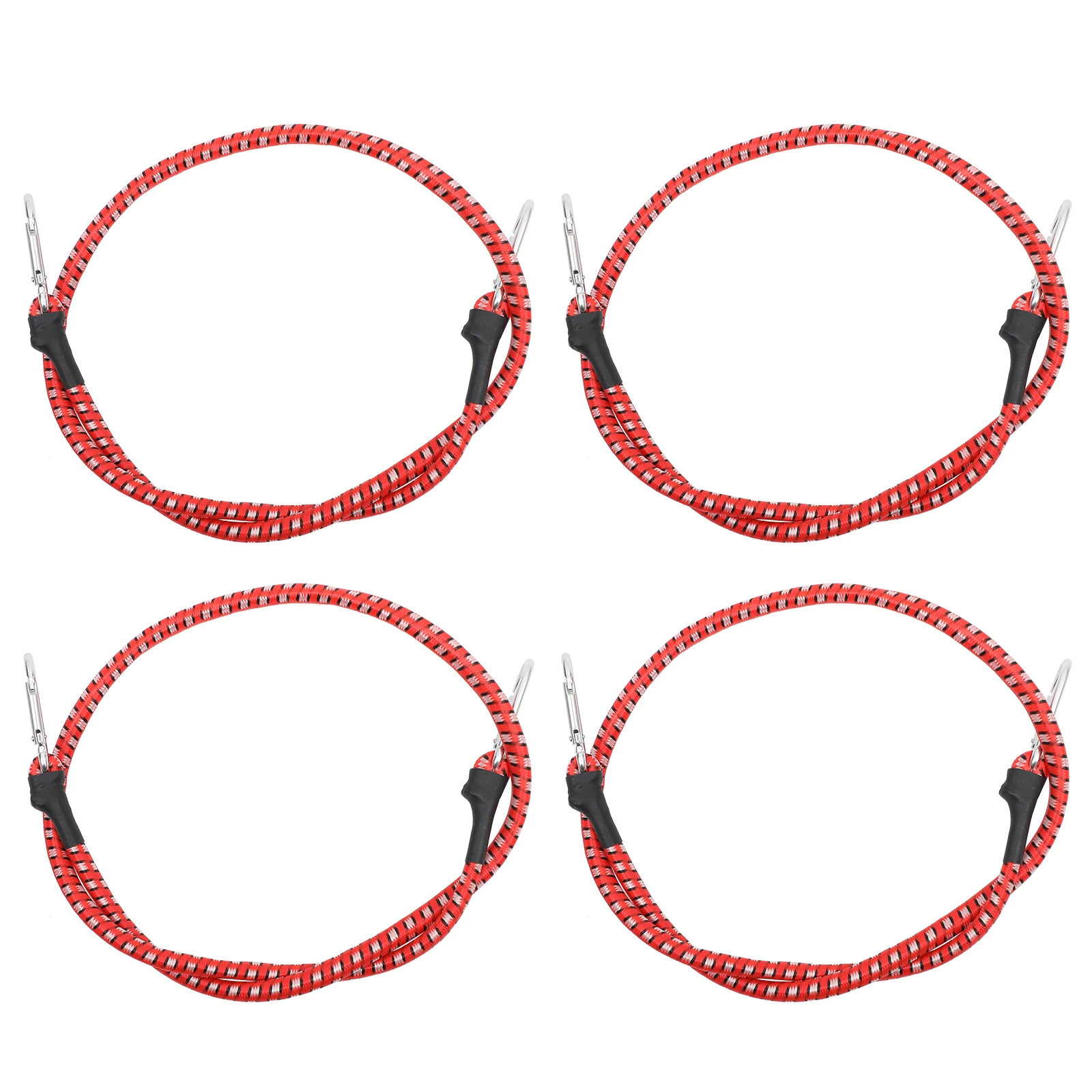 

4pcs 1m Red Elastic Binding Rope for Luggage Motorcycle Cargo Tie Down Straps Durable Bungee Hooks Strong Shelf Electric Bike