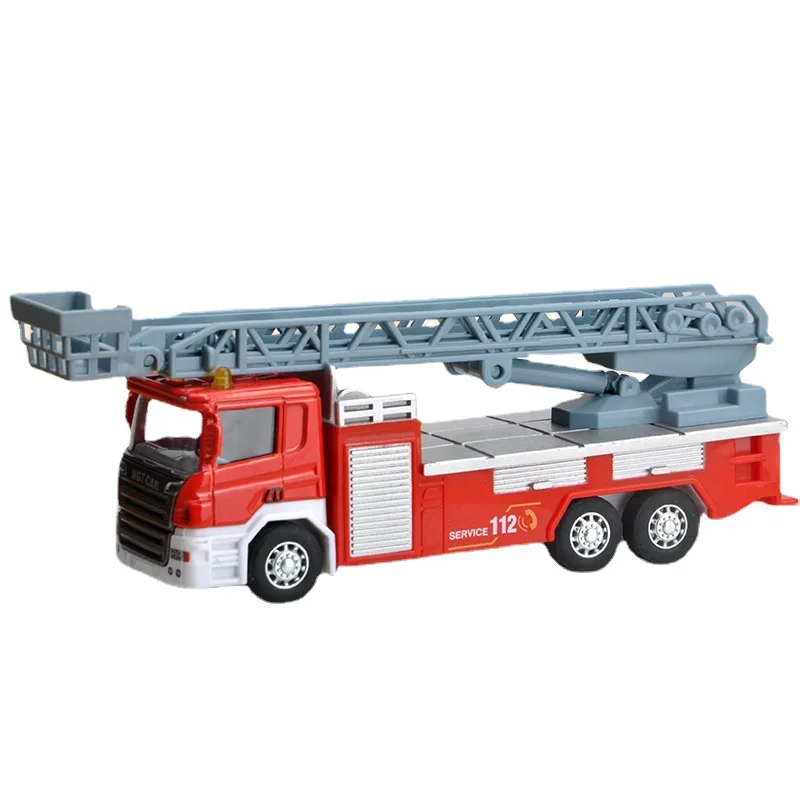 1:64 /48/42 ของเล่นรถโลหะผสมDiecastวิศวกรรมLiftกู้ภัยFire Truck Seriesของเล่นรถดึงกลับรถเด็กของขวัญB98-1