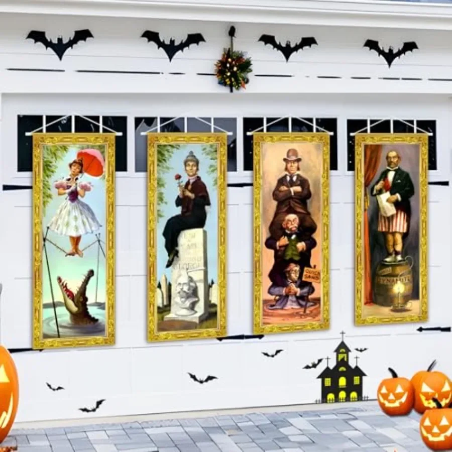 Large Haunted Mansion Stretching Portraits Halloween Decor
