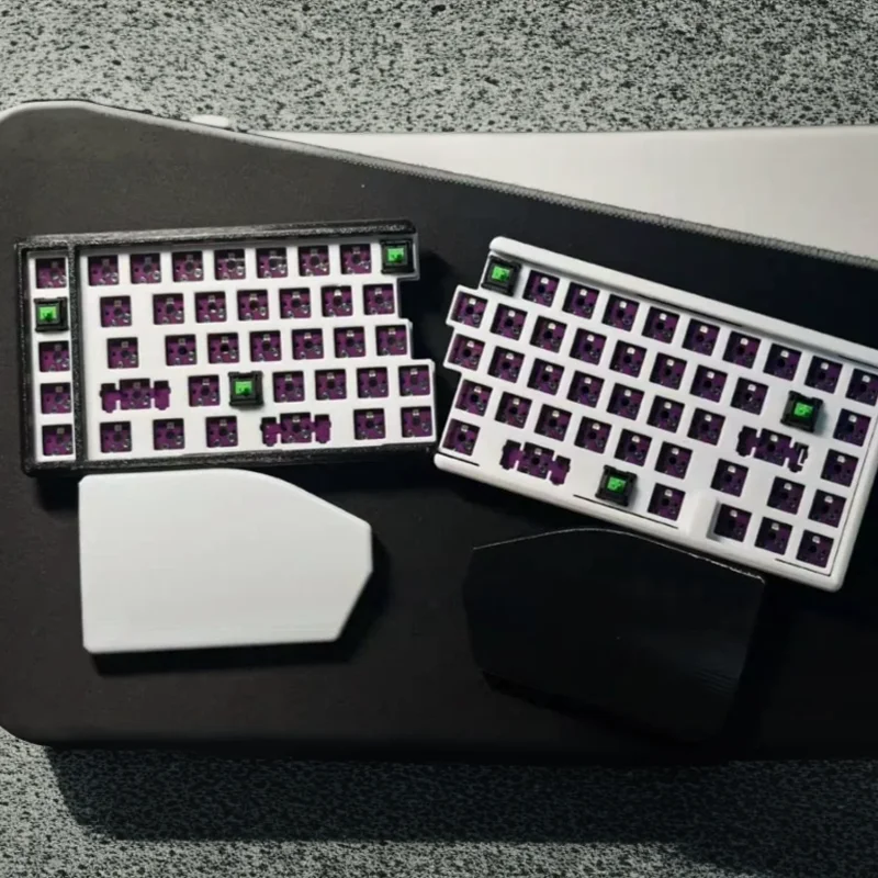 

Комплект разделенной клавиатуры, проводная RGB-клавиатура с возможностью горячей замены, игровая механическая клавиатура VIAL/qmk, клавиатура для левой и правой руки с подставкой для запястья