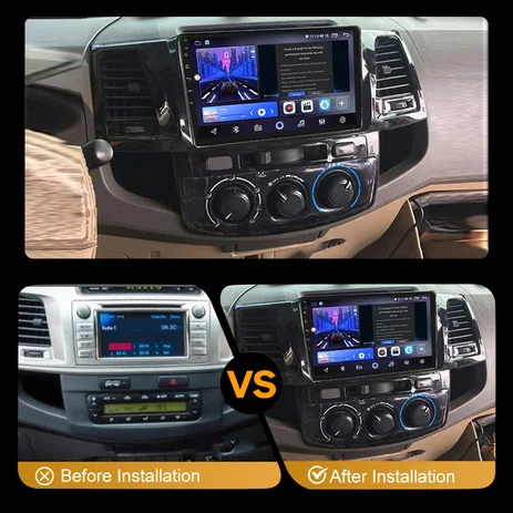 2din for Toyota Fortuner Hilux 2007-2015 Android 13.0 6+128G Multimedia Player Car Radio Wireless Carplay Auto Original Car Menu