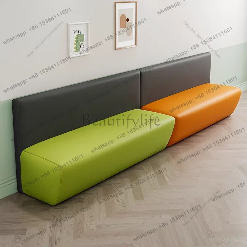 LSModern Simple Rest Area Sofa Nordic Education Training Institution Reception Waiting Bench Booth Sofa Office Furniture FYOS