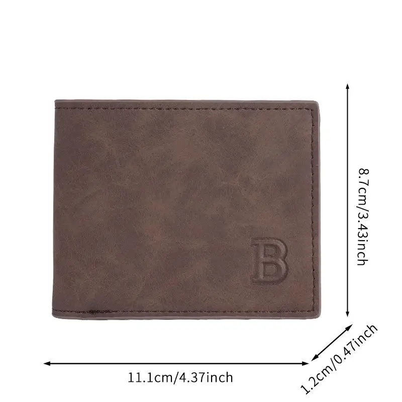 Neue Retro-Herren-Kurzgeldbörse mit mehreren Kartenfächern, Münztasche, dünne Leder-Geldbörse für Herren – Detail 6