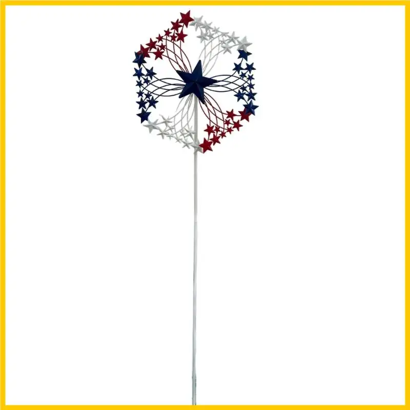 

H55A Outdoor Metal Garden Wind Spinner Sculpture Metal Windmill Stake Art Decoration