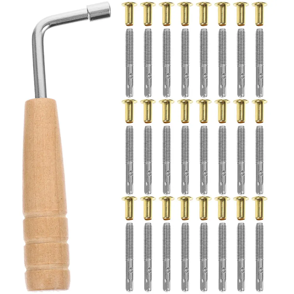1 Juego de Kit de Afinación de Cuerdas para Lira y Arpa, Clavijas de Afinación Profesionales y Llave Ajustable para un Control Preciso del Timbre y una Estabilidad Garantizada