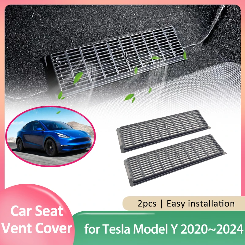 Per Tesla Model Y 2020 ~ 2024 copertura della presa d\'aria del seggiolino auto pavimento sotto la parte di ventilazione griglia di uscita accessori