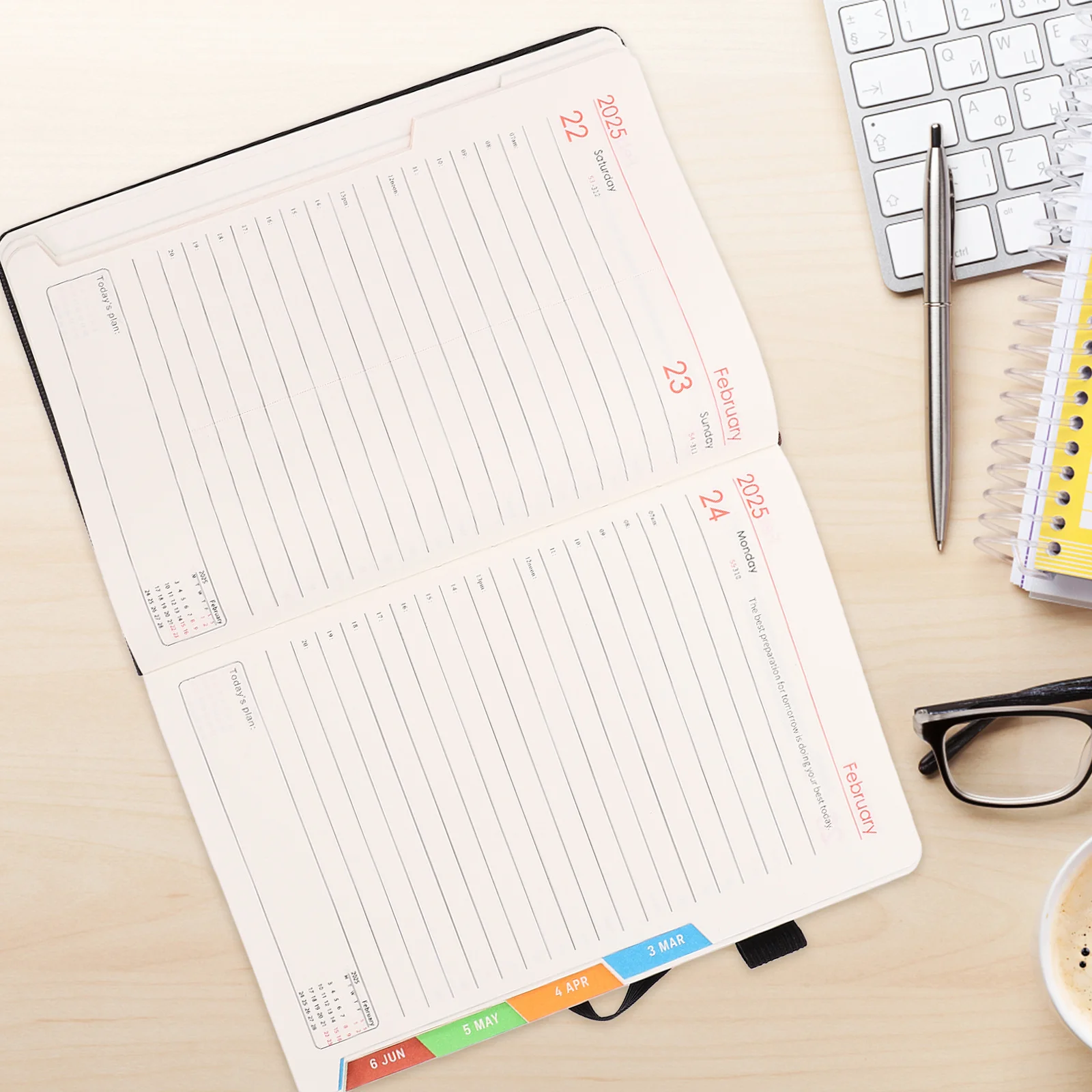 2025 مخطط شهري أسبوعي جدول الأعمال المفكرة جدول كتاب منظم للطلاب المحترفين المسافرين الكتابة اليومية #5